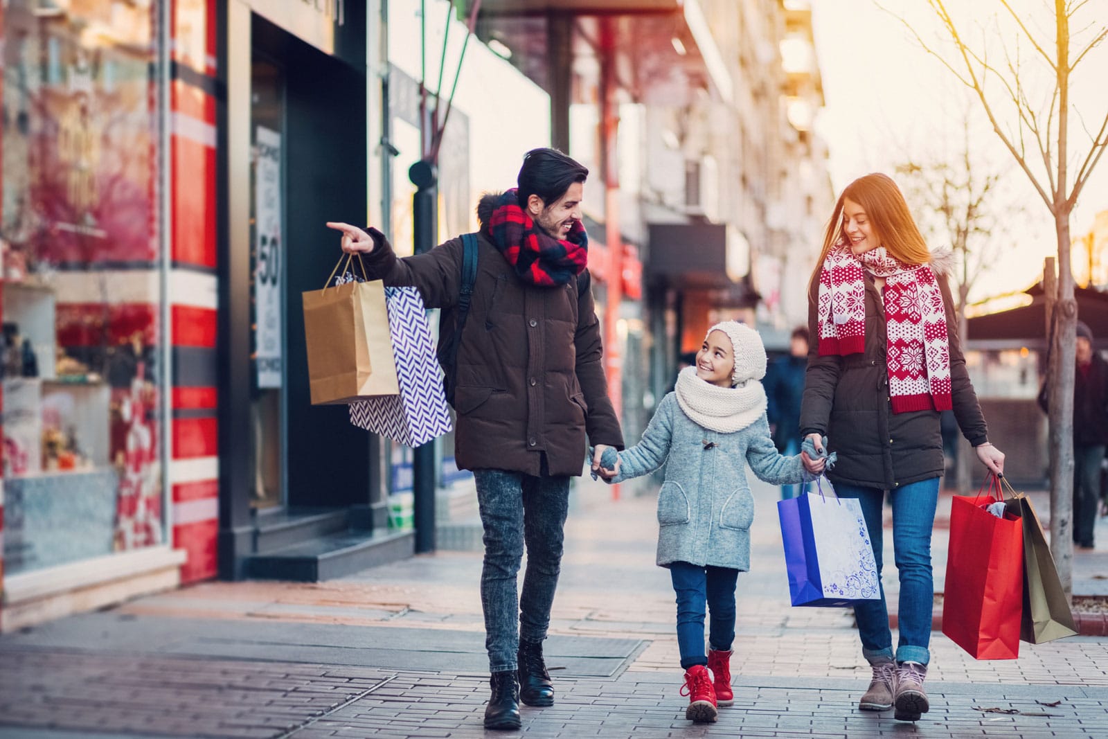 young family shopping